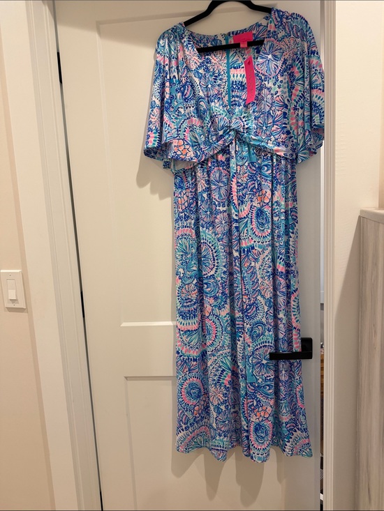 Lilly Pulitzer Dresses & Skirts - Lilly Pulitzer Blue Pink Green Paisley Maxi Dress